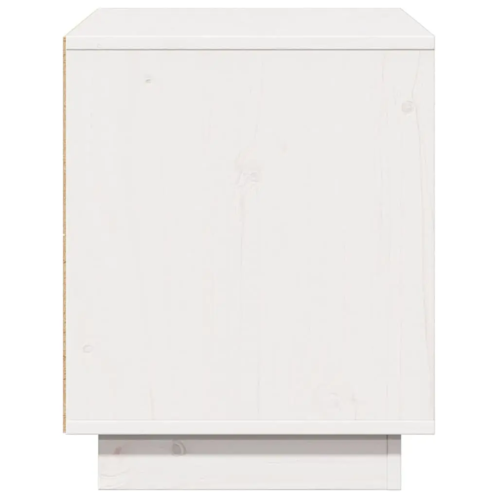 TV Cabinet Solid Pine Wood White 74x35x44 cm Storage Unit Living Room Furniture