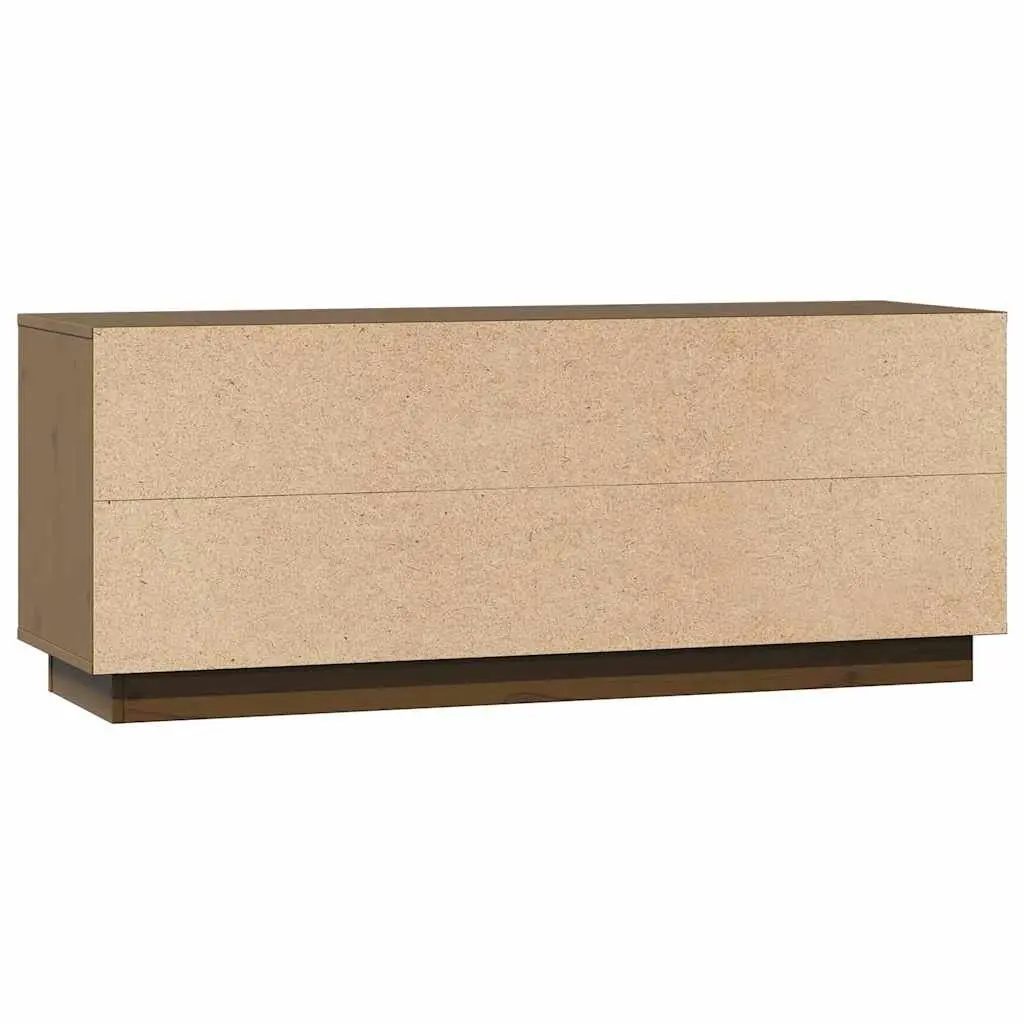 TV Cabinet Honey Brown Solid Pine Wood Media Storage Unit Living Room Furniture