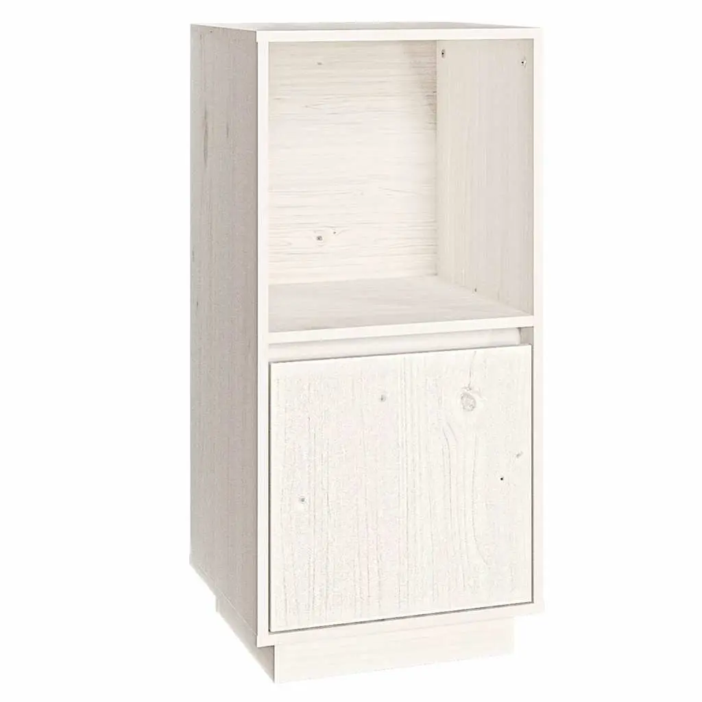 Sideboard Cabinet Solid Pine Wood Modern Style White 38x35x80 cm