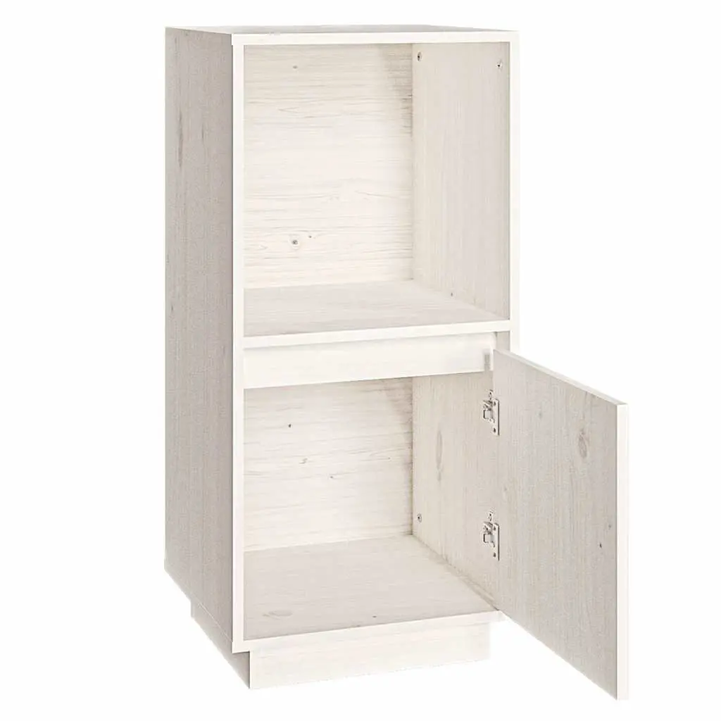 Sideboard Cabinet Solid Pine Wood Modern Style White 38x35x80 cm