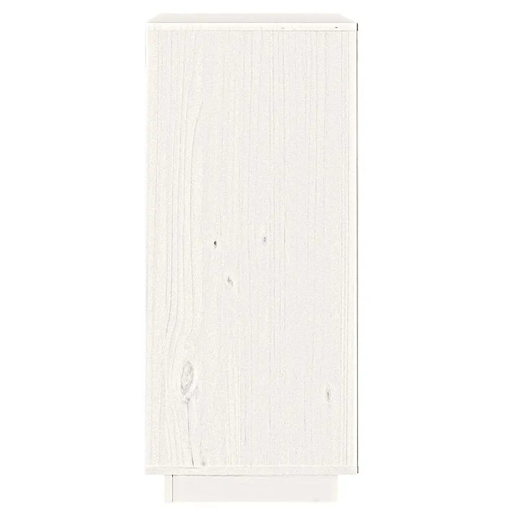 Sideboard Cabinet Solid Pine Wood Modern Style White 38x35x80 cm