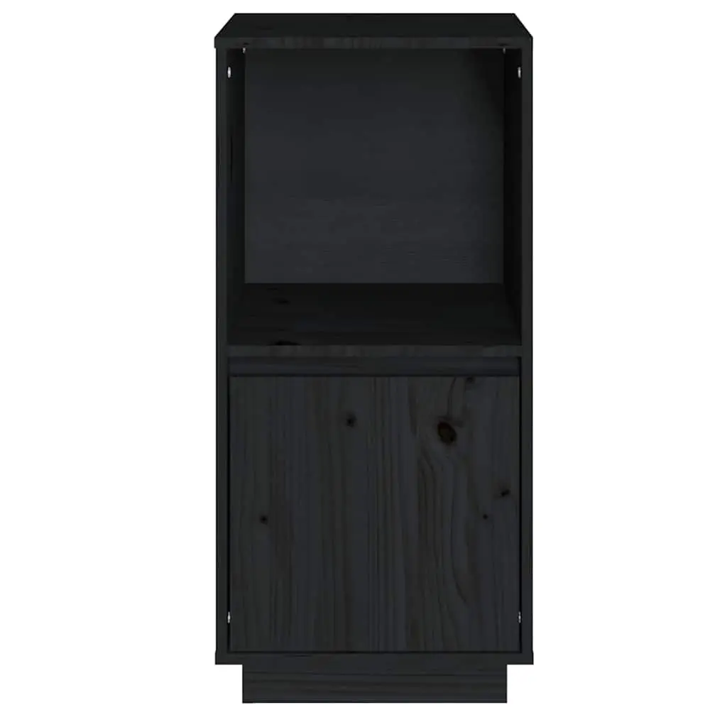 Black Sideboard Cabinet Solid Pine Wood Modern Minimalist 38W x 35D x 80H cm