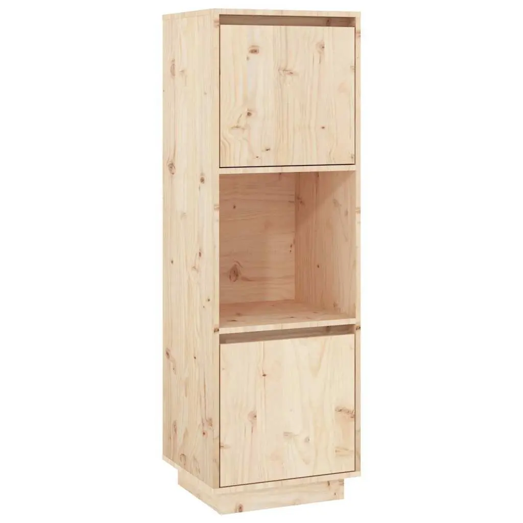 Highboard Solid Wood Pine Cabinet Brown 38x35x117cm