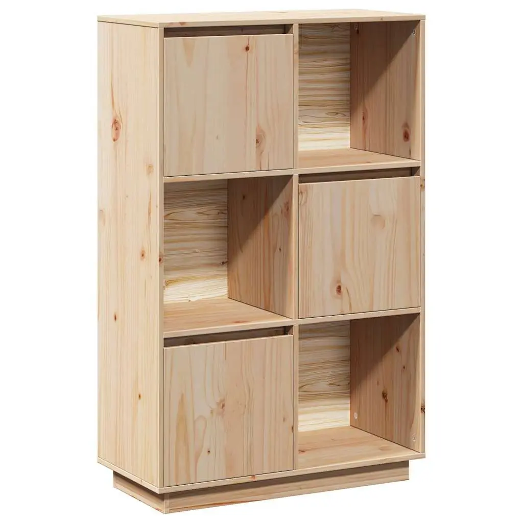 Highboard Storage Cabinet Solid Pine Brown 74x35x117cm Rustic Display Buffet