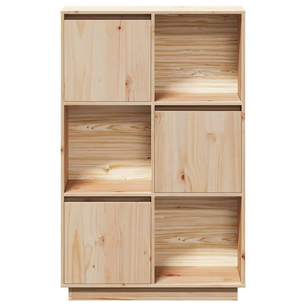 Highboard Storage Cabinet Solid Pine Brown 74x35x117cm Rustic Display Buffet