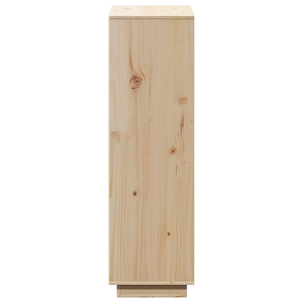 Highboard Storage Cabinet Solid Pine Brown 74x35x117cm Rustic Display Buffet