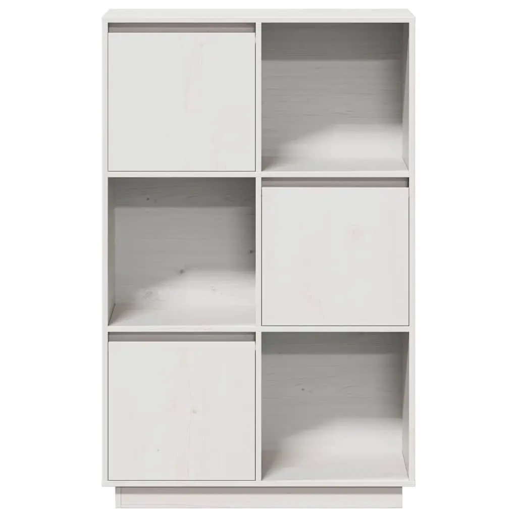Highboard White Solid Pine Wood Storage Cabinet 74x35x117cm