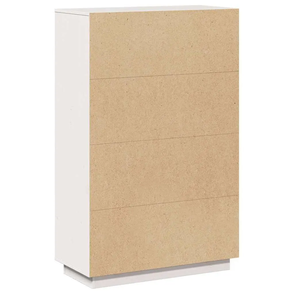 Highboard White Solid Pine Wood Storage Cabinet 74x35x117cm