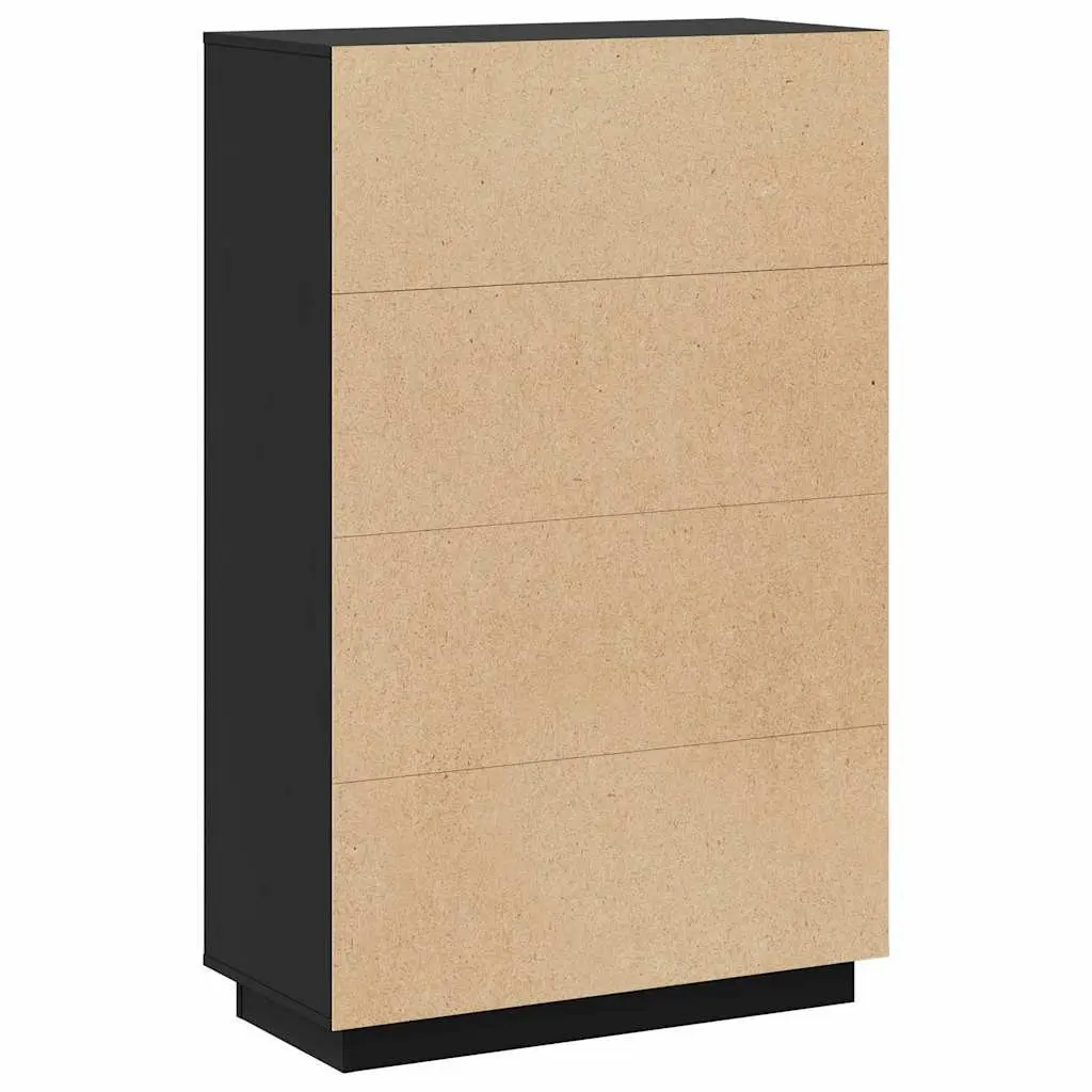 Solid Wood Pine Highboard Black Storage Cabinet Sideboard Display Organiser