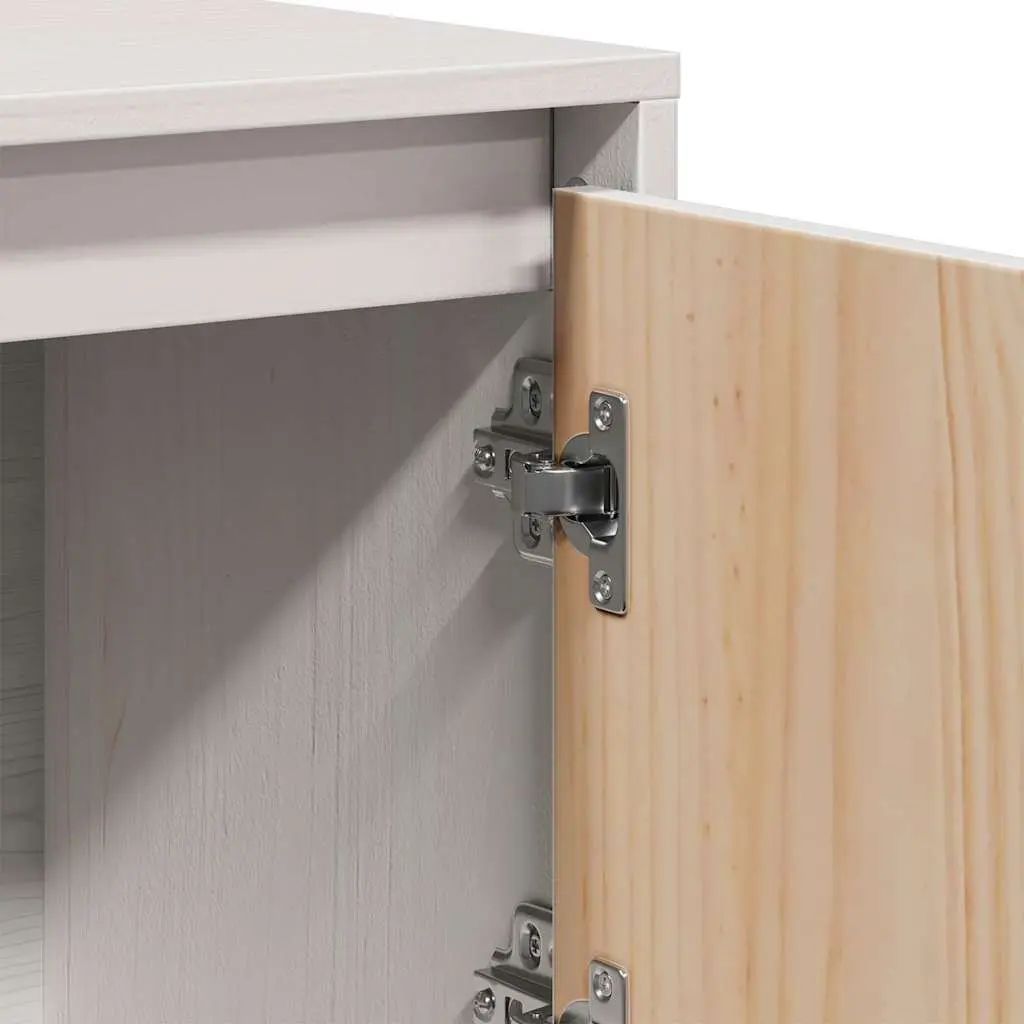 Highboard Cabinet 5-Door White Solid Pine Wood 1105W x 350D x 1170H cm