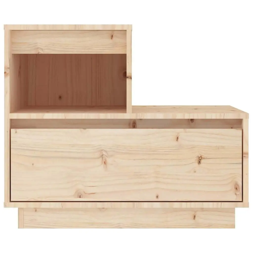 Bedside Cabinet 60x34x51cm Solid Wood Pine Drawer Compartment Storage Bedside
