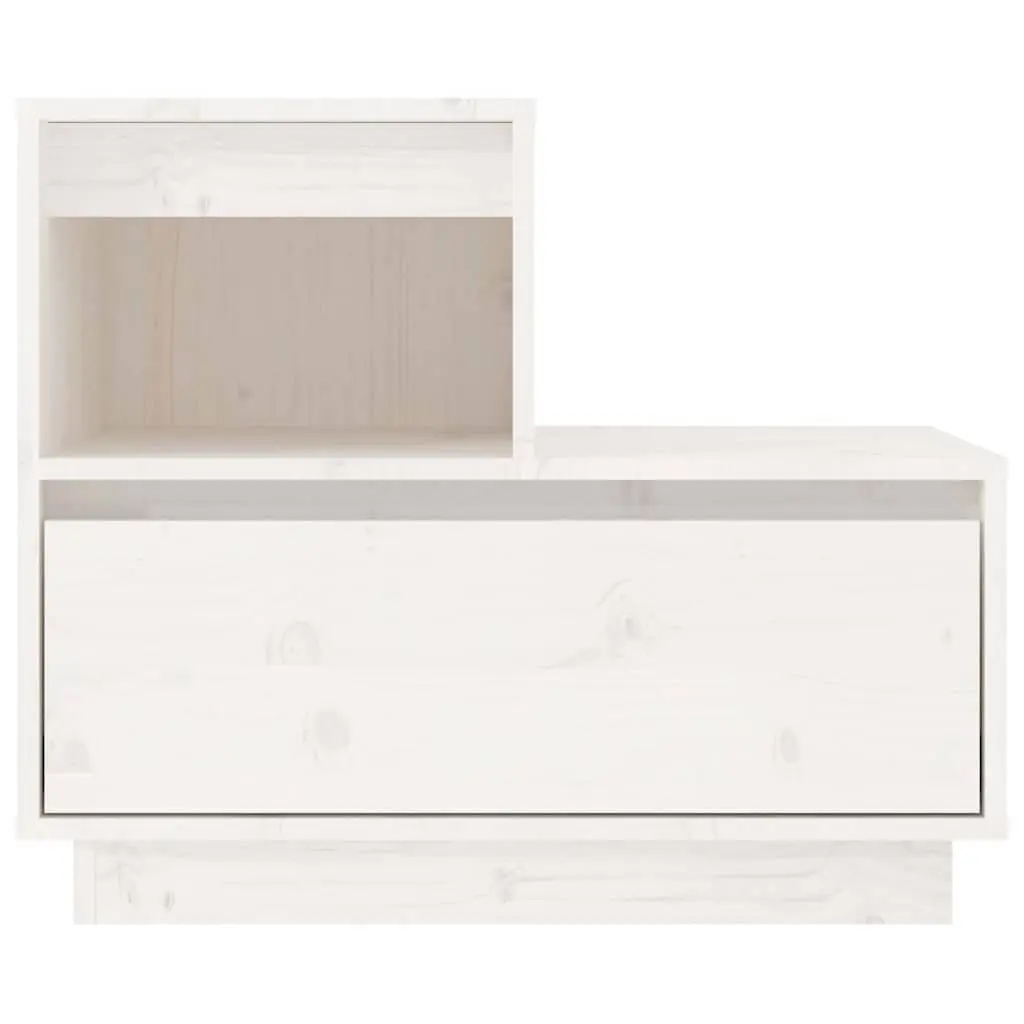 Bedside Cabinets Solid Pine Wood White 60x34x51 cm 2 Piece Storage Nightstand