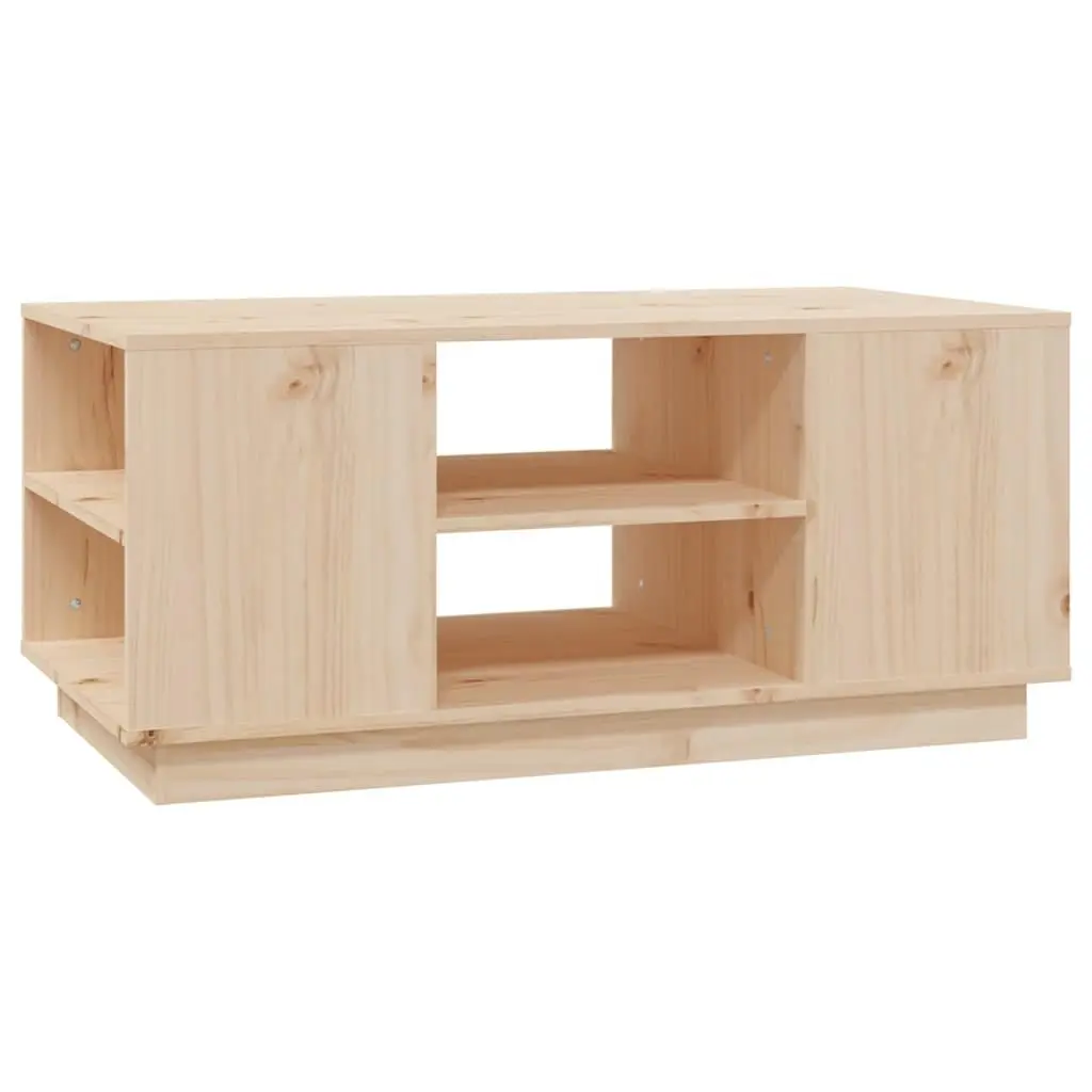 Coffee Table Solid Pine Wood Brown 90x49x40.5cm Storage Compartments