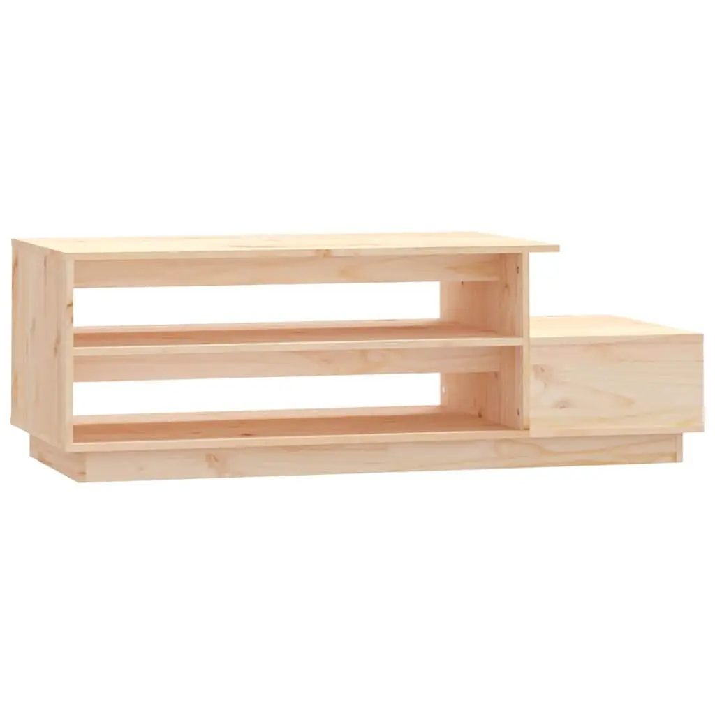 Coffee Table 120x50x40.5 cm Solid Pine Wood Storage Compartments Drawer Brown