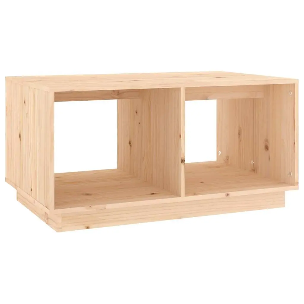 Solid Pine Wood Coffee Table Brown with Two Storage Compartments 80x50x40 cm for Living Room