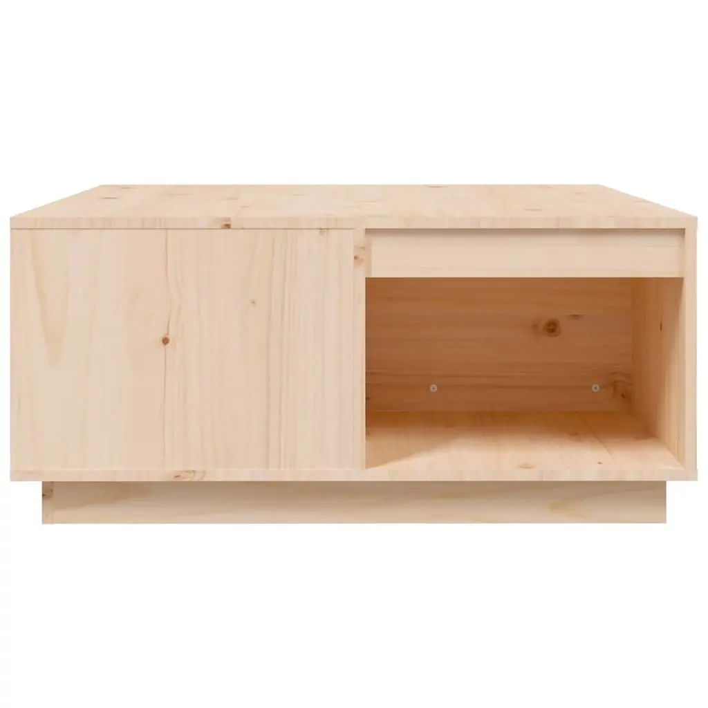 Coffee Table 80x81x36.5 cm Brown Solid Pine Wood Storage Living Room Furniture