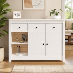 A Friendly White Wooden Sideboard for Your Home
