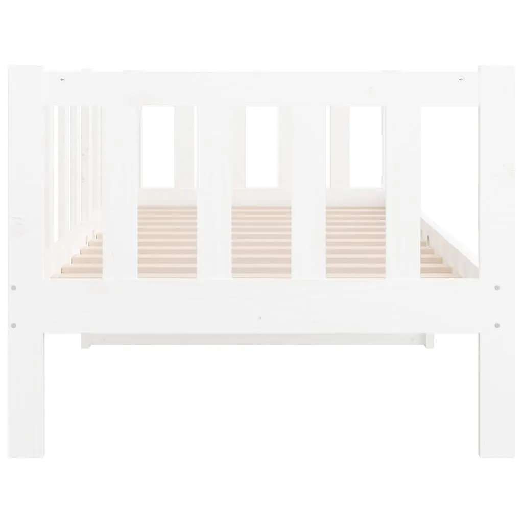 Day Bed Single White 90x190 cm Solid Pine Wood Frame Slatted Base Sofa Bed
