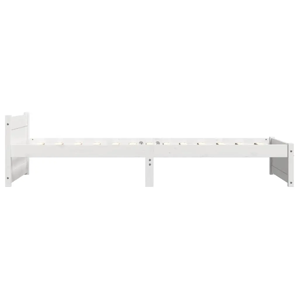 Solid Wood Bed Frame Classic Headboard 90x190cm White Pine Bedroom Furniture