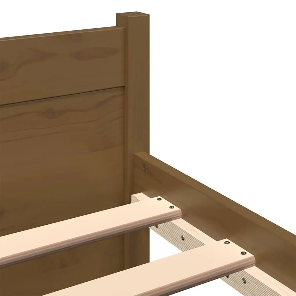 King Bed Frame Solid Wood Honey Brown 183x203cm