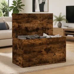 Storage Chest Brown Engineered Wood Bedroom Living Room Furniture Organiser Box