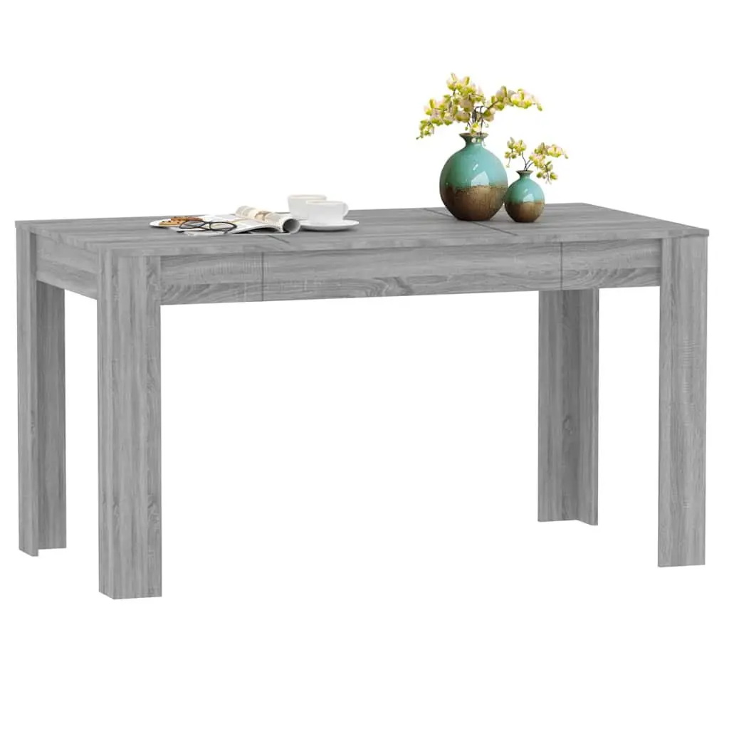 Dining Table Grey Engineered Wood Kitchen Room Furniture Modern Design