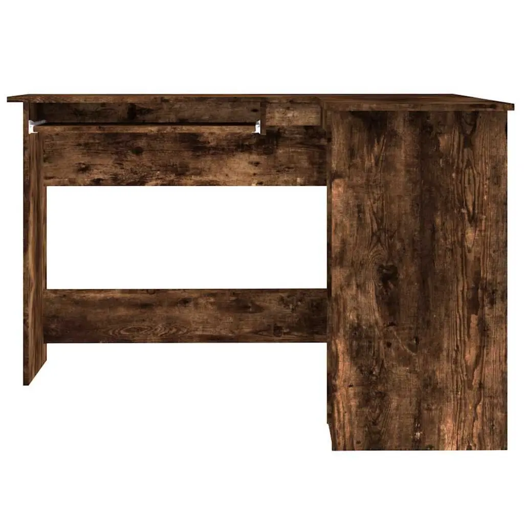 L-Shaped Corner Desk Modern Office Workstation Engineered Wood Brown 120 x 140 x 75 cm