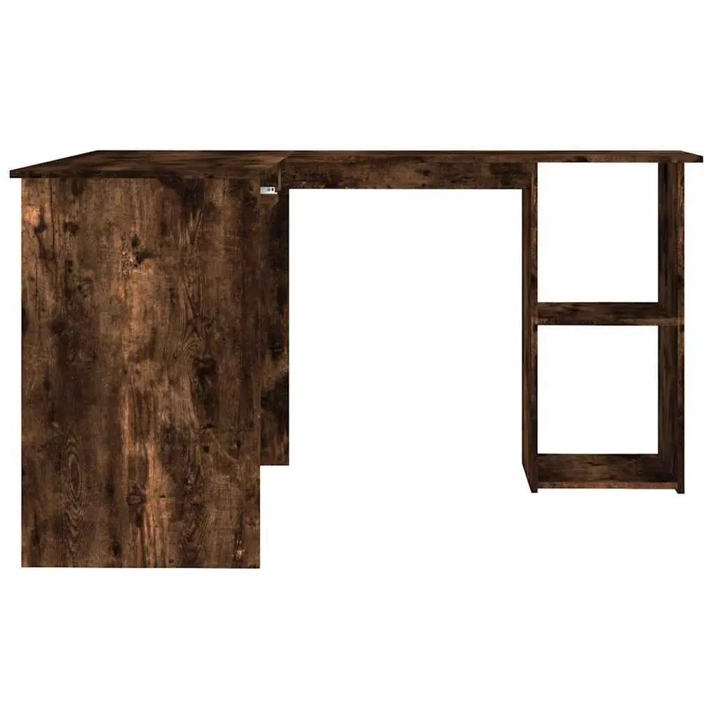 L-Shaped Corner Desk Modern Office Workstation Engineered Wood Brown 120 x 140 x 75 cm
