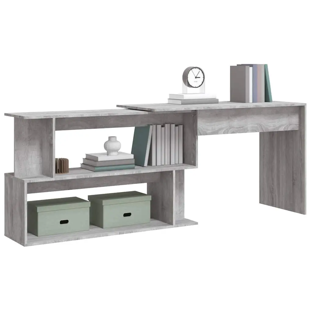 Corner Desk Grey Sonoma Office Study Computer Workspace Engineered Wood