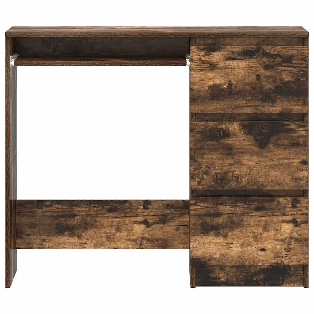 Office Desk Brown Engineered Wood Study Workstation 90x45x76 cm Storage Drawers