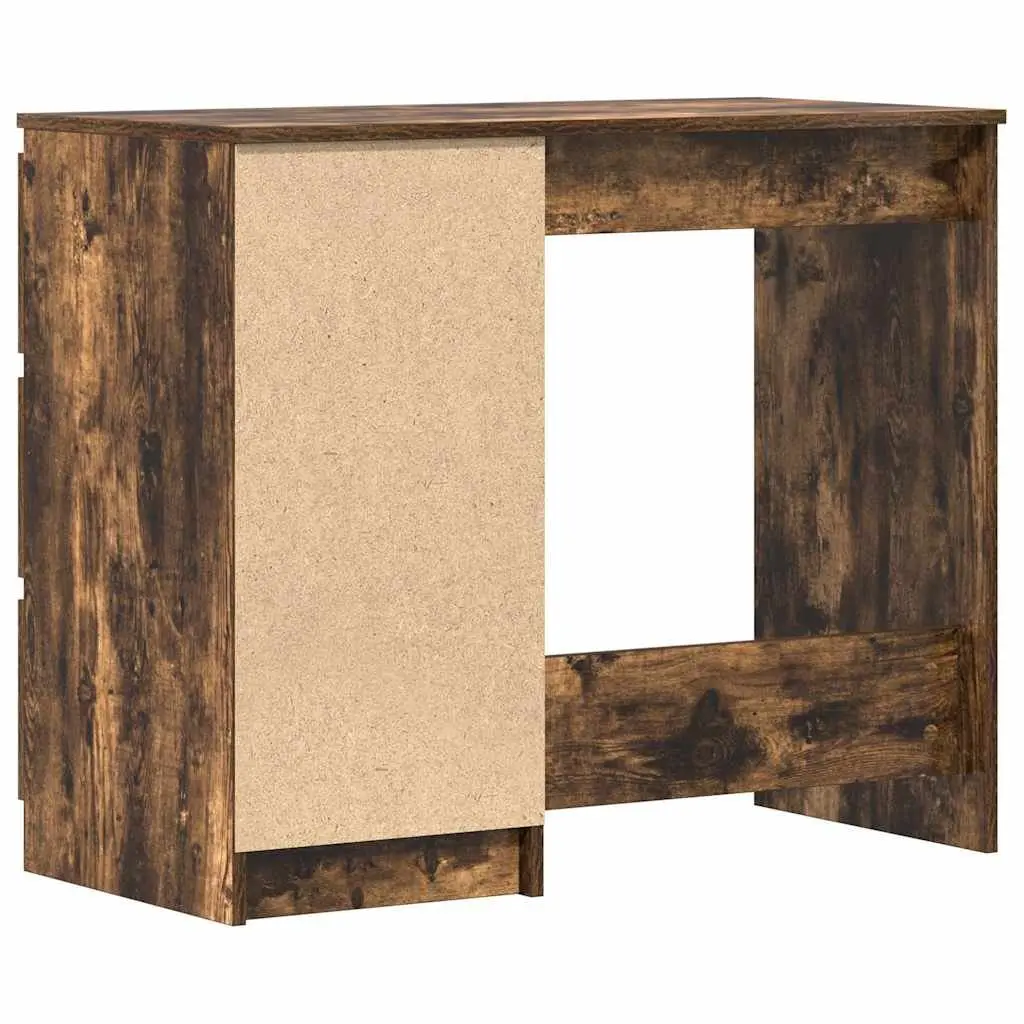 Office Desk Brown Engineered Wood Study Workstation 90x45x76 cm Storage Drawers