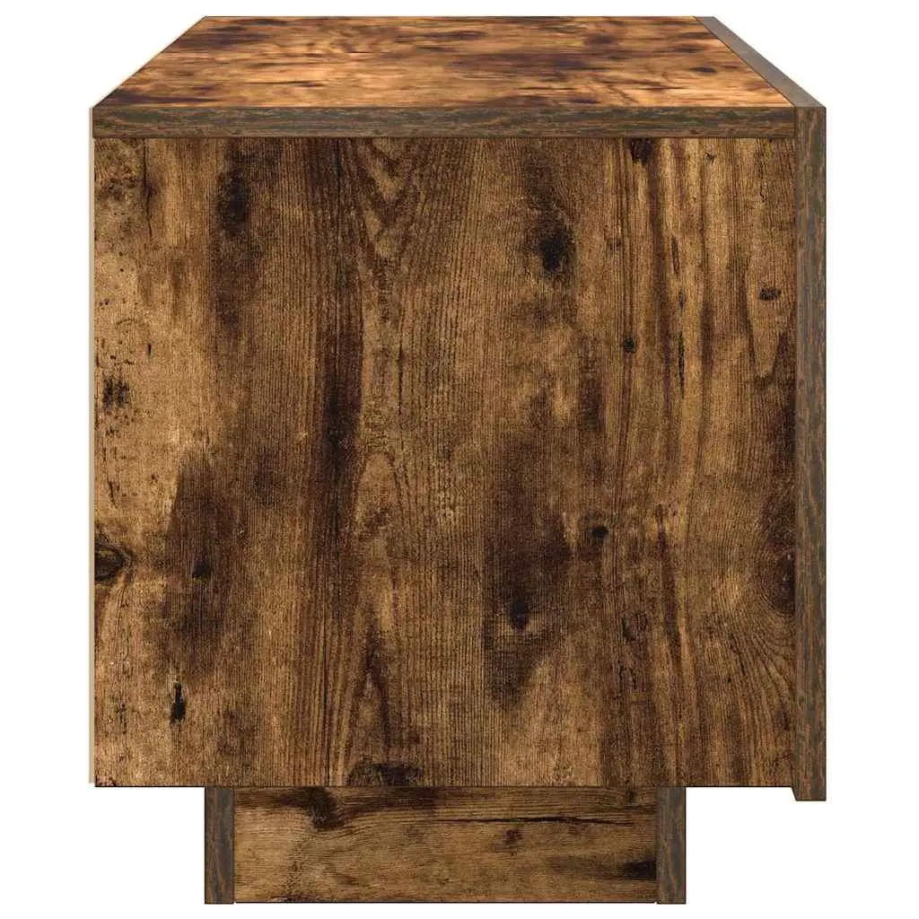 TV Cabinet Brown Engineered Wood Media Storage Unit with Compartments and Doors