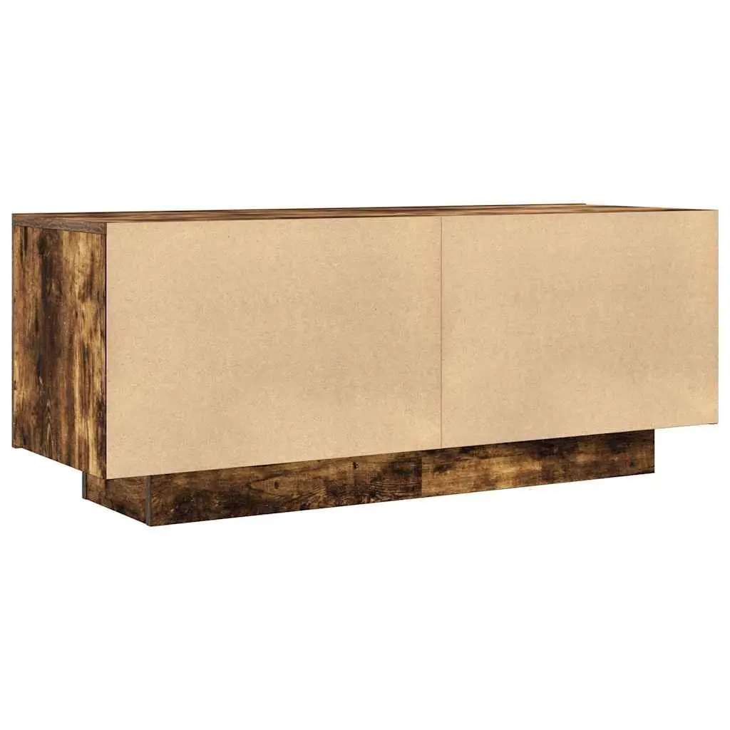 TV Cabinet Brown Engineered Wood Media Storage Unit with Compartments and Doors