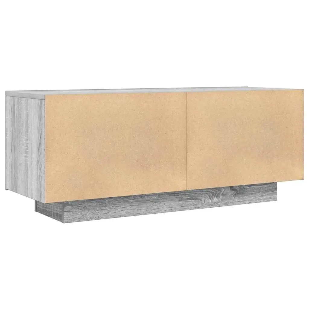 TV Cabinet Grey Sonoma Engineered Wood Media Unit Storage Compartments