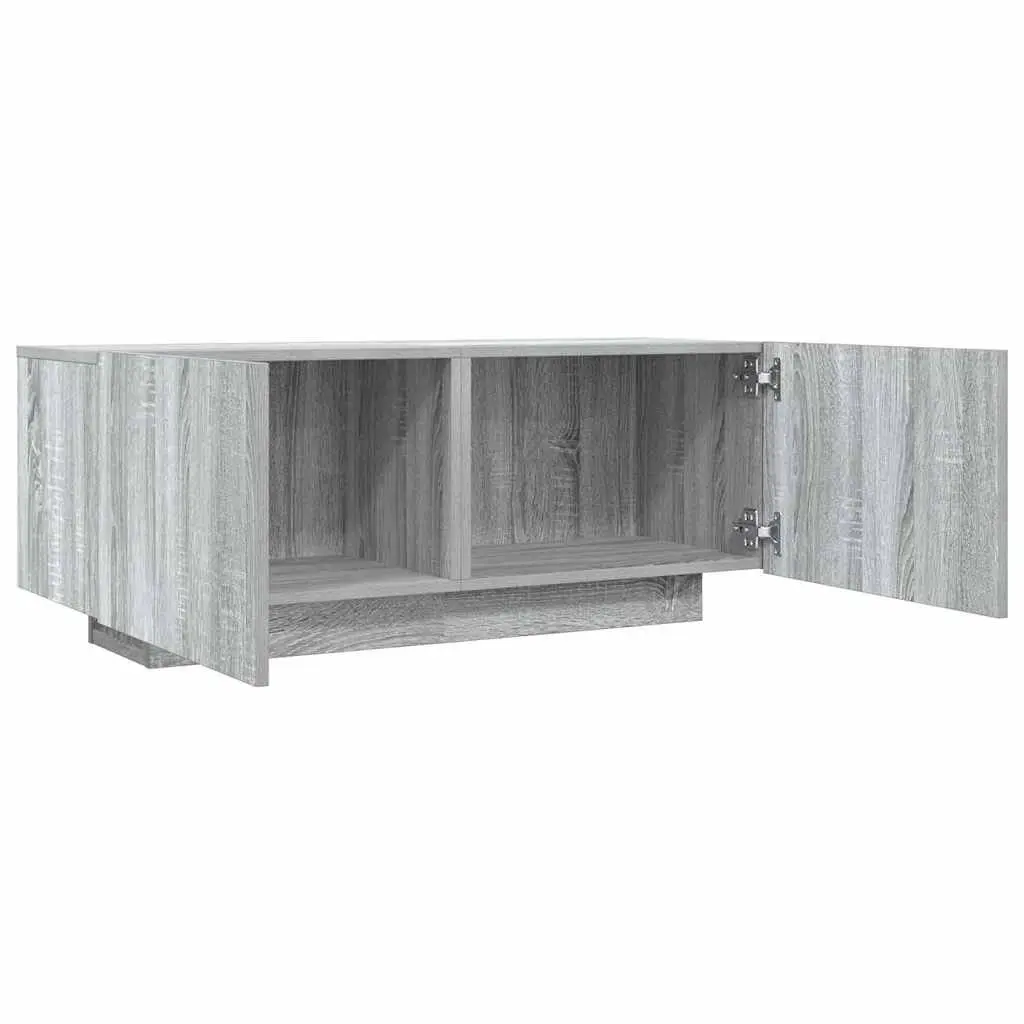TV Cabinet Grey Sonoma Engineered Wood Media Unit Storage Compartments