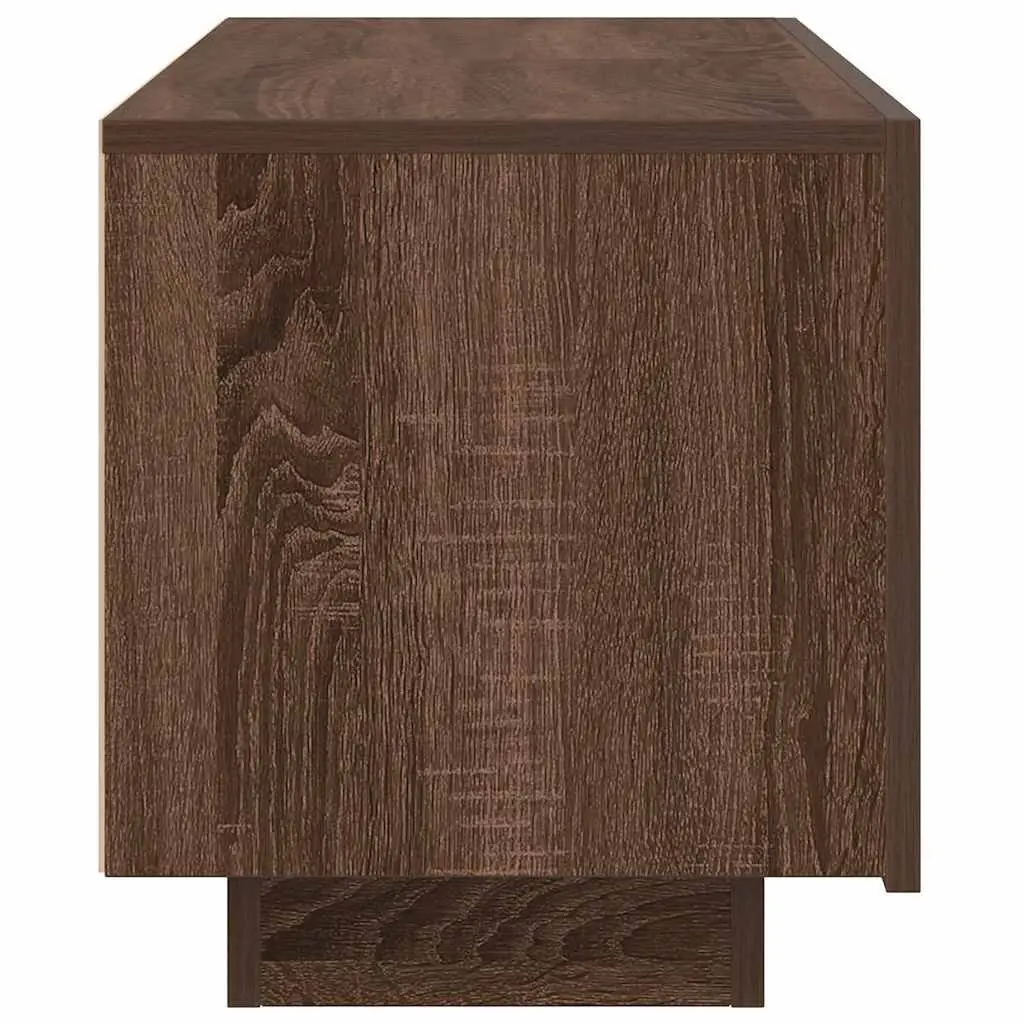 TV Cabinet Brown Oak Engineered Wood Media Storage Unit 100x35x40 cm