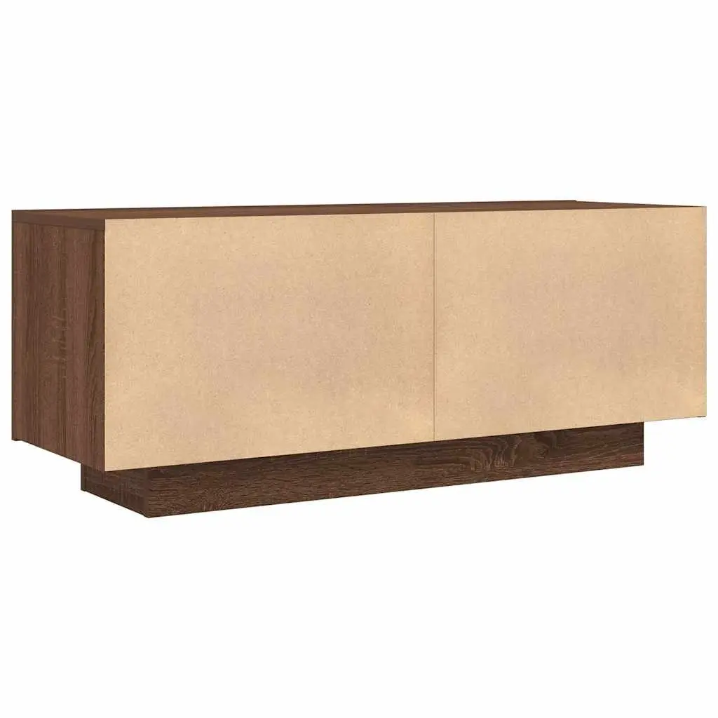 TV Cabinet Brown Oak Engineered Wood Media Storage Unit 100x35x40 cm