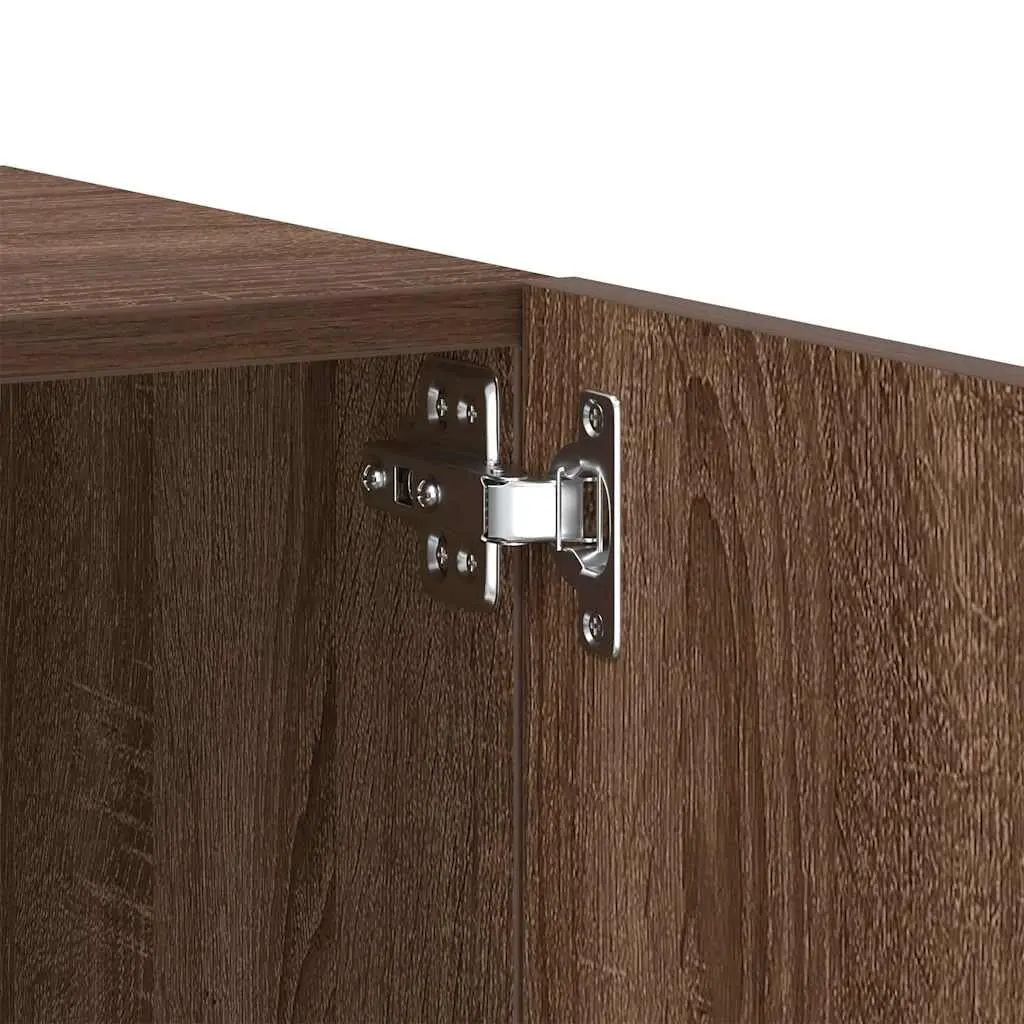 TV Cabinet Brown Oak Engineered Wood Media Storage Unit 100x35x40 cm