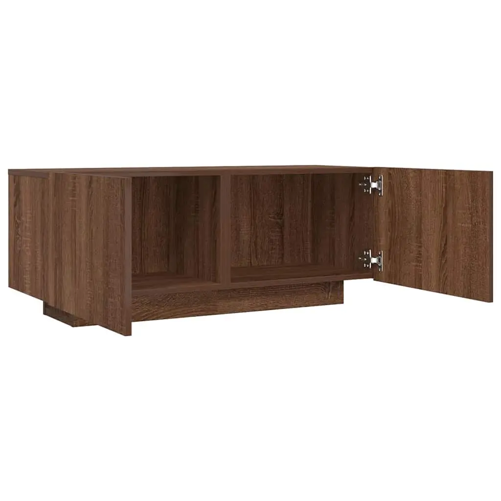 TV Cabinet Brown Oak Engineered Wood Media Storage Unit 100x35x40 cm