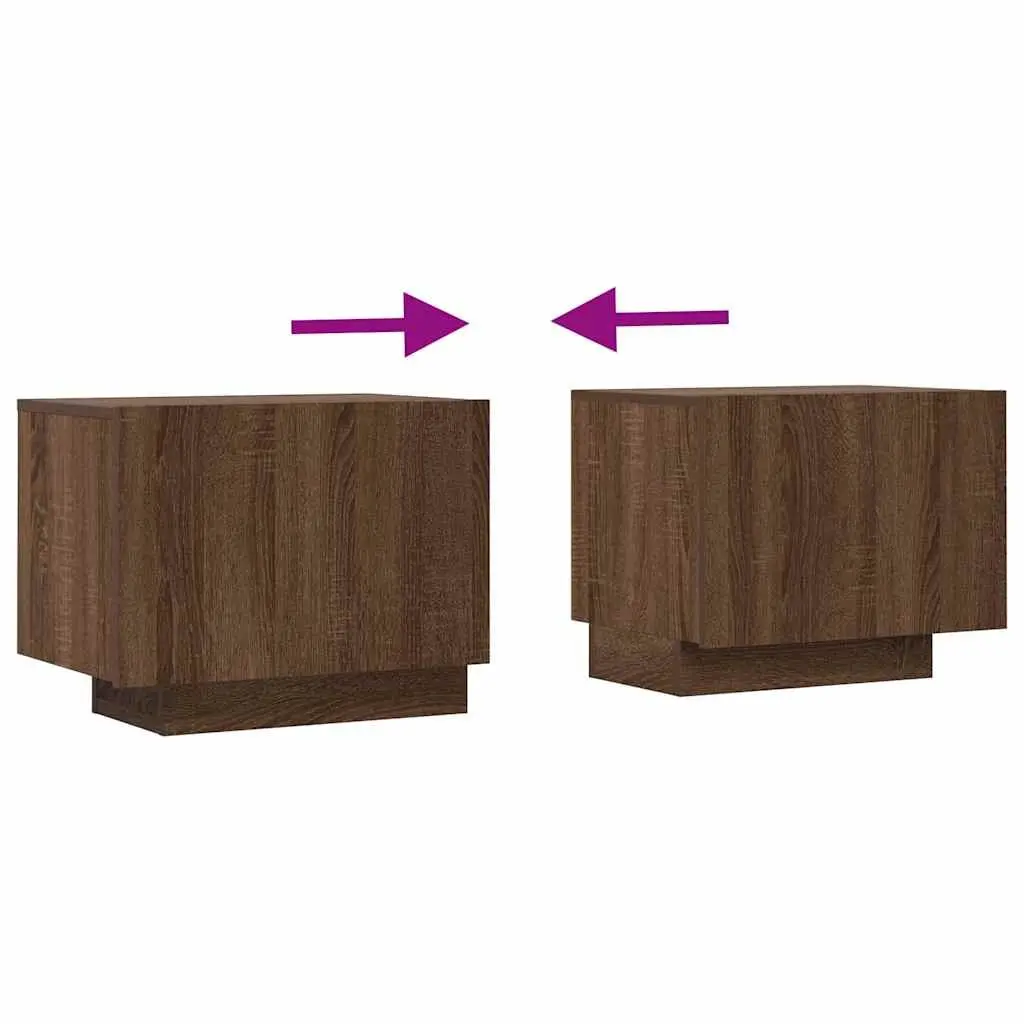 TV Cabinet Brown Oak Engineered Wood Media Storage Unit 100x35x40 cm