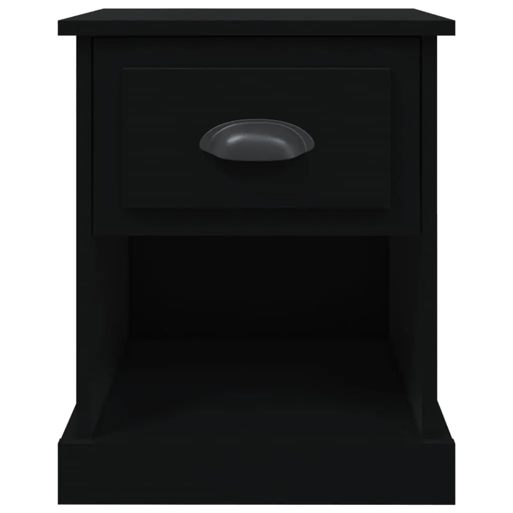 Bedside Cabinet Black 39x39x47.5 cm Engineered Wood Nightstand Storage Drawer