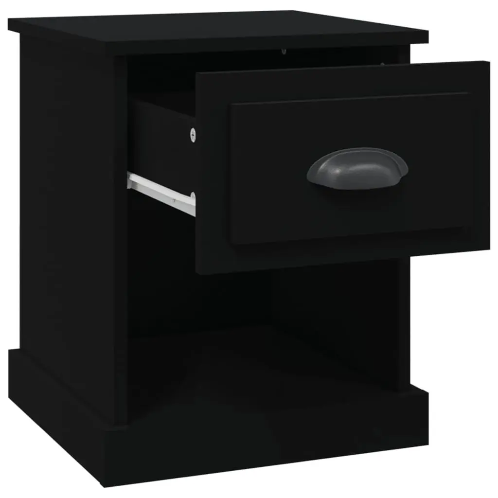 Bedside Cabinets 2 pcs Black 39x39x47.5 cm Engineered Wood Nightstand Storage