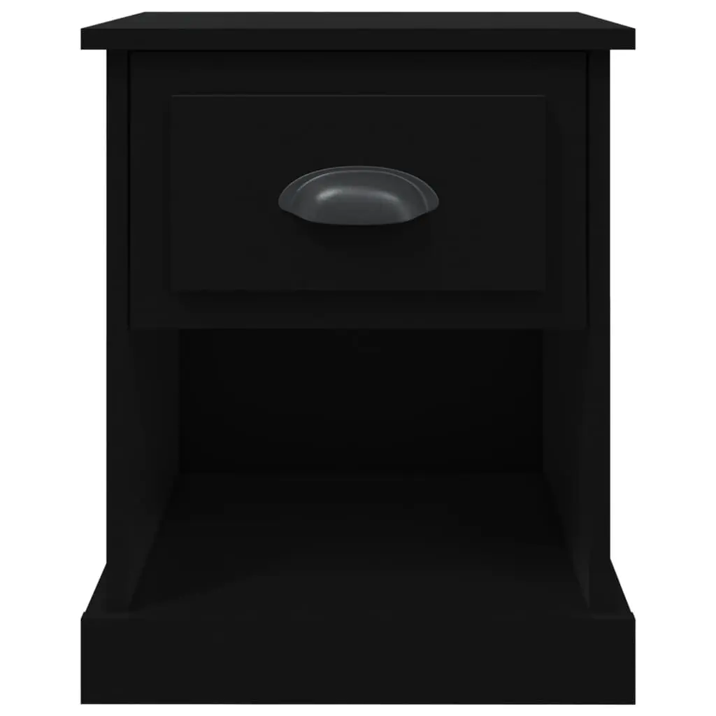 Bedside Cabinets 2 pcs Black 39x39x47.5 cm Engineered Wood Nightstand Storage