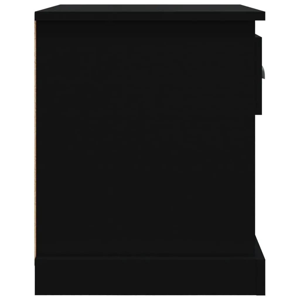 Bedside Cabinets 2 pcs Black 39x39x47.5 cm Engineered Wood Nightstand Storage
