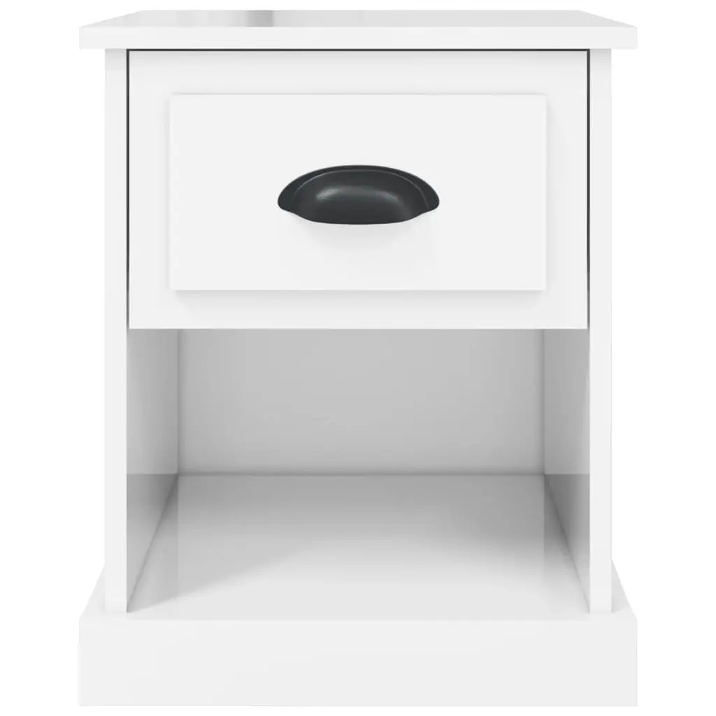 Bedside Cabinet White Engineered Wood 39x39x47.5cm Nightstand Storage Table