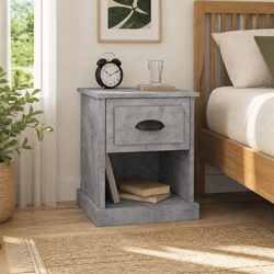 Friendly Grey Nightstand Cabinets, 2 pcs 39x39x47.5 cm