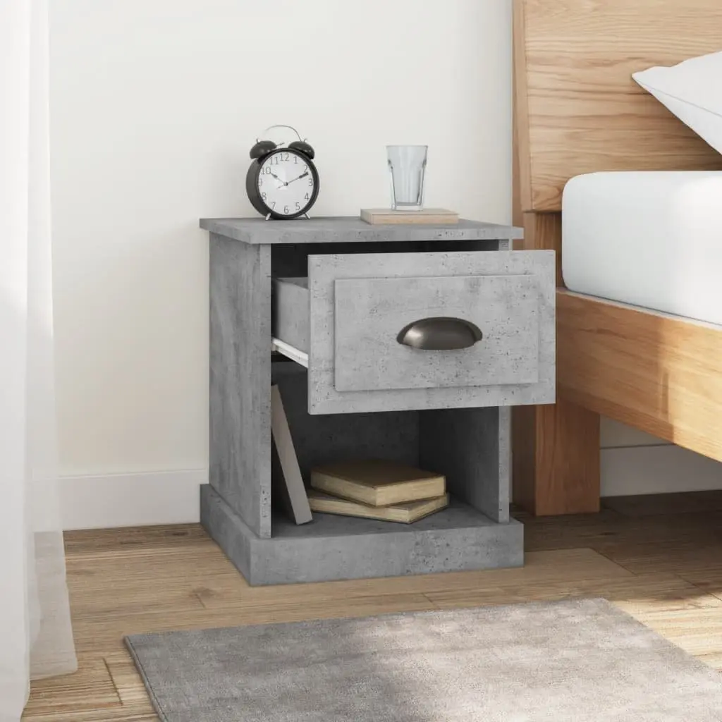 Bedside Cabinets 2 pcs Grey 39x39x47.5 cm Engineered Wood Nightstand Storage