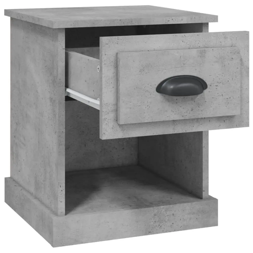 Bedside Cabinets 2 pcs Grey 39x39x47.5 cm Engineered Wood Nightstand Storage