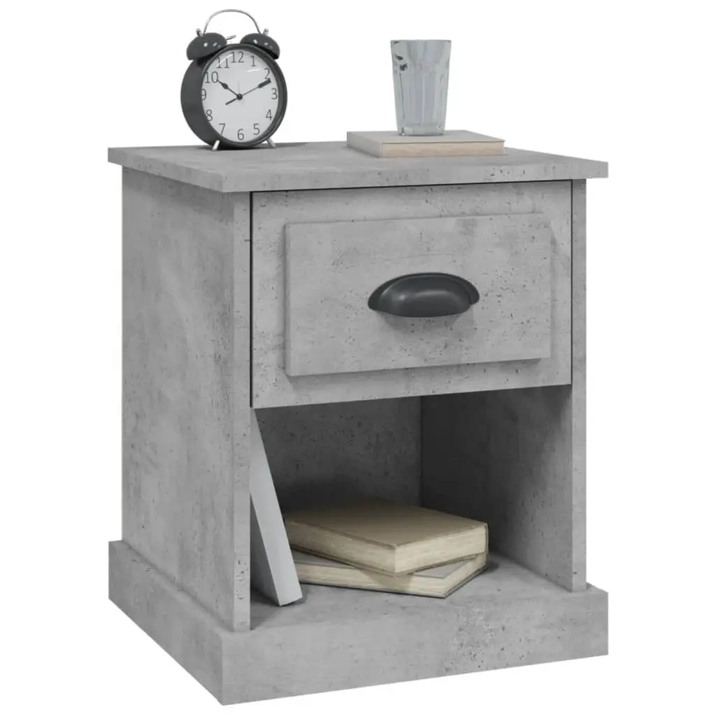 Bedside Cabinets 2 pcs Grey 39x39x47.5 cm Engineered Wood Nightstand Storage