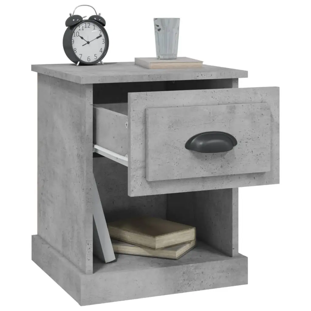 Bedside Cabinets 2 pcs Grey 39x39x47.5 cm Engineered Wood Nightstand Storage